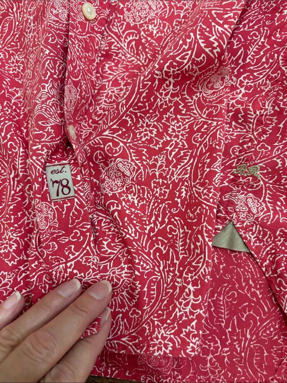 Men's Banana Republic Heritage Button Up Shirt XL Red & white tailored slim fit